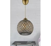 Opviq Elegant Chandelier, Black & Gold, 22 cm di diametro, 54 cm di altezza | Plastic Body, Cotton Cap, Socket E27 (Max 40W) | Perfect for Glam, Scandinavian & Country Decor