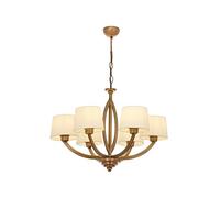 Opviq Elegante chandelier con corpo in metallo e vetro, altezza 80 cm, diametro 65 cm, colore crema e vintage, 6 x E27 Max 40 W | Modern American Glam Design