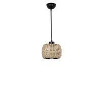 Opviq Elegante chandelier in rattan, altezza regolabile, 70 cm, diametro 16 cm, attacco E27, design bohémien & scandinavo, perfetto per la decorazione di campagna & Southwestern