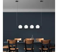 Opviq Elegante chandelier nero, altezza regolabile 20-110 cm, corpo in metallo, 4 prese E14, diametro cappello, 15 cm, perfetto per spazi moderni, IP26 Rated