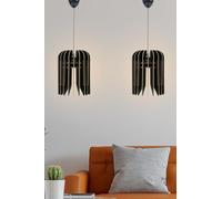 Opviq Elegante chandelier nero tulipano (2 pezzi), altezza regolabile 65 cm, corpo in MDF, attacco E27, max. 40 W, design scandinavo per spazi moderni