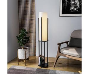 Opviq Elegante lampada a pavimento nero, corpo in metallo, altezza 130 cm, attacco E27, cavo da 200 cm, design elegante per ambienti moderni e locali, IP20 Rated