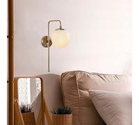 Opviq Elegante lampada da parete con tappo in metallo e vetro, finitura vintage in rame, 15 x 28 x 43 cm, attacco E14, max 40 W, perfetta per decorazioni moderne e scandinave