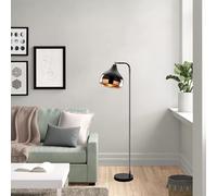 Opviq Elegante lampada da pavimento, colore nero e rame, altezza 120 cm, attacco E27, 40 W, cavo da 200 cm con interruttore on/off, moderna soluzione per l'illuminazione domestica
