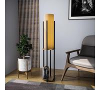 Opviq Elegante lampada da pavimento con corpo in metallo, colore nero e oro, altezza 130 cm, attacco E27, cavo da 200 cm, illuminazione elegante per decorazione moderna della casa