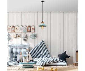 Opviq Elegante lampadario blu con base in metallo e legno, 103 x 24 cm, altezza regolabile, attacco E27, IP20, perfetto per la decorazione moderna della casa