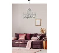 Opviq Elegante lampadario cromato, altezza regolabile 85 cm, diametro 65 cm, corpo in metallo con cristallo e pietra, attacco E14, perfetto per spazi moderni