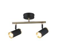 Opviq Elegante lampadario in metallo, nero e antico, altezza 22 cm, include 2 lampadine GU10, IP20, perfetto per spazi di vita moderni e aree da dare