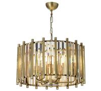 Opviq Elegante lampadario vintage in rame, altezza 57 cm, diametro 45 cm, corpo in metallo, 6 x E14 Max 40 W, perfetto per la decorazione moderna Glam & Hotel