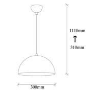 Opviq Lampada a sospensione Berceste 231-S, color argento, metallo, Ø 30 cm Opviq