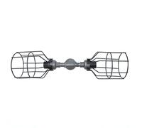 Opviq Lampada da parete industriale, tubo di ferro nero, 54 x 17 x 17 cm, attacco E27, cavo da 180 cm, design moderno cabina/lodge, tinta unita