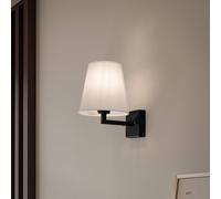Opviq Profilo 4659 applique, nero, paralume in tessuto bianco 892OPV1253
