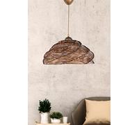 Opviq Rustic Handmade Chandelier, diametro 36 cm, altezza 65 cm, corpo in plastica con cappello in legno, attacco E27, max 40 W, perfetto per decorazioni scandinave e country
