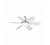 Opviq Sinbo - Ventilatore da soffitto moderno con telecomando, 52 cm, alloggiamento in metallo, 3 velocità, illuminazione LED a 3 colori, versione bianca