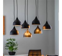 Opviq Tattoo 6221 lampada a sospensione a 7 luci nero/oro Opviq