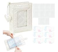 Opvonxeh Binder Notebook, Cover Pocket Transparent Pages, Portable Journaling Refill Binder, Journaling Sticker Spiral Notebook for Students, School and Study Room Use, 4.33x1.38x5.43 Inches