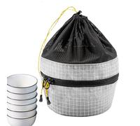 Opvonxeh Camping Cookware Bag, Camp Kitchen Organizer, Waterproof Picnic Carrying, 7.68x5.71x4.33 inches Flatware Storage Organizer, Sturdy Carrier for Plates, Dishes, and Outdoor Meals