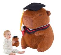 Opvonxeh Capybara Plush Stuffed Toy 9-Inch, Adorable Graduate Design with Hat and Degree Uniform, Soft Pillow, Cute Home Decor for Students, Celebrations, Graduation Present