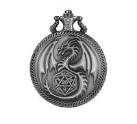 Opvonxeh Carved Dragon Pocket Watch Case, Embossed Dragon Pattern Pocket Watch Case, Vintage Meccanical Pocket Watch Case, Men's Pocket Watch Storage, Pocket Display Case For Dice