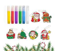 Opvonxeh Christmas Crystal Paint Arts And Crafts Set, Crystal Paint Kit For Christmas, Colorful Christmas Ornament Set, Cartoon Holiday Christmas Tree Pendant, Christmas Tree Pendant Ornament