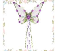 Opvonxeh Fairy Wings, vestito per costumi, 3d Butterfly Accessory, floreale Leaf Embellished Prop, Outfit 24,8 x 18,9 x 23,62 Inches for Women and Kids, Cosplay Events, Halloween Parties, Festival