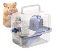 Opvonxeh Hamster Carrier, Fan Travel Case for Small Pets, Trasparente Lightweight Carrying Gage for Camsters, Gerbils, Mice, Ideal for Hiking, Walking and Outdoor Adventures, blu, Se référer au