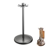 Opvonxeh Kitchen Utensil Stand, Rotating Flatware Organizer, Multifunctional Cooking Utensils Holder with Hooks, Kitchen Counter Storage for Spoons Shovels Ladles Forks Infradito Home, 8.46 Inch