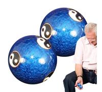 Opvonxeh Meditation Balls, Chinese Baoding Balls, Metal Meditation Balls, Health Balls With Chimes, Chinese Medicine Balls, Hand Relief Balls, Baoding Balls 1.85 Inches Iron Blue 240g (a Pair)