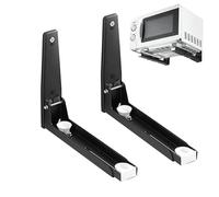 Opvonxeh Microwave Shelf Mount, Oven Stand Holder, Kitchen Storage Rack, Retractable Wall Shelfs, 2x8 Inches, Provides a Heavy Duty, Space Saving Solution for Homes, Apartments & Workplaces