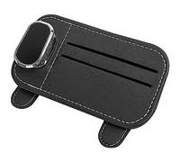 Opvonxeh Organizzatore per visiera per camion | Supporto per occhiali da auto universale,Tasca per visiera auto in pelle Auto e interni supporto per per visiera per camion di vede, Nero, Se