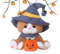 Opvonxeh Peluche Gatto | con Cappello e Mantello | Giocattolo Halloween 25 cm per Ragazze Ragazzi | Deco Soggiorno Camera Feste e Partiti