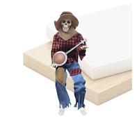 Opvonxeh Scheletro di Halloween - Banjo Skeleton Articolazioni per la decorazione, decorazione di Movimento con Occhi illuminazione, articolazioni per il giardino, il sentiero, la tela di fon