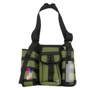 Opvonxeh Shoulder Bag with Water Bottle Holder, Sports Shoulder Bag with Bottle Carrier, Workout Shoulder Bag with Multi Pockets, Adjustable Hiking Shoulder Bag with Carabiners
