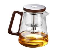 Opvonxeh Teapot With Infuser, Steeping Teapot, Tea Glass With Strainer, Press Control Infuser Teapot, Wooden Handle Teapot, Glass Teapot With Infuser 500g Glass 14.5x8.2x11.5cm/5.71x3.23x4.53 Inches