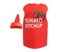 Opvonxeh Tomato Costume, Halloween Costume, Creative Cosplay Lightweight Ketchup Sauce, 40.16x27.56inch Bottle Shape Clothing for Festival, Group Souvenirs, Stage Performances, Events