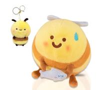 OPVXZAD Bambola di peluche dello squalo api, Le api cuscino di Kawaii, Bambola in peluche di api 20cm, bambola riempita di animali con portachiavi api 12cm, perfett regalo di compleanno