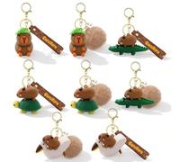 OPVXZAD Portachiavi Capibara - 8 Pezzi, Portachiavi Animali Carini, Capibara Gadget Decorativo, Keychain, Ciondolo Borsa, Decorazione Zaino, Fascino Compleanno Festa Favore, per bambini