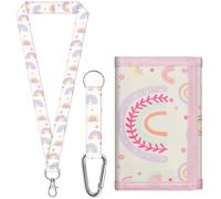 OPVXZAD Set Di Portafogli Per Bambini Con Motivo Arcobaleno (Con Due Corde), Portachiavi Arcobaleno E 60 Adesivi Arcobaleno, Borsa Ragazza A Tre Pieghe, Natale, Regalo Di Compleanno, Adatto A Ragazze