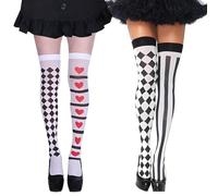 OPVYAEU 2 Paia Collant Elfo Donna Collant Mimo Donna Collant Elfo Bambina Collant Mimo Gioco Gioco dei Mimi Il Gioco dei Mimi Collant Fantasia Donna Carnevale Cosplay Spettacolo