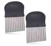 OPVYAEU 2 Pezzi Coltello Taglio Ondulata, Acciaio Inossidabile Coltello per Patate con Manico in Plastica, Tagliapatate Ondulato per Patate, Cipolla, Carote, Verdura, Frutta