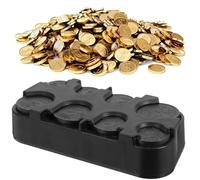 OPVYAEU 2 Pezzi Scatola Portamonete 8 Scomparti - Box Organizer Porta Monete a Molla - Slot x8 Monete da 1 Centesimo a 2 Euro - nero