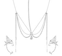 OPVYAEU 3 Pezzi Catena per la testa stile bohémien, da sposa, per festival, accessori per capelli per donne e ragazze