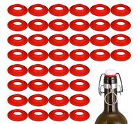OPVYAEU 40 Pezzi Gomma Rondella per Bottiglie Swing Flip,Guarnizione della Bottiglia di Birra,Guarnizione del Tappo della Bottiglia di Birra,Guarnizione in Silicone del Tappo del Flacone