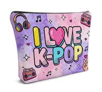 OPVYAEU Beauty Case Donna Kpop Makeup Travel Case Make Up Bag Gadget Organizer Donna Makeup Bag Clear Blak Pink K Pop Gadget Small Travel Cosmetic Bag Kit Pochette Ragazza Trucchi