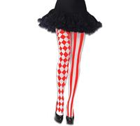 OPVYAEU Collant Elfo Donna Rosso Bianco Collant Mimo Donna Collant Fantasia Donna Gioco dei Mimi Il Gioco dei Mimi Carnevale Cosplay Spettacolo