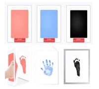OPVYAEU Impronta Mani e Orma, 9 Impronte Neonato Cuscinetto del Timbro Senza Tocco e Carte, Impronte Bimbi Non Tossici, Regalo di Famiglia Keepsake per Neonati 0 a 6 Mesi, gatto e Cane, 3 colori