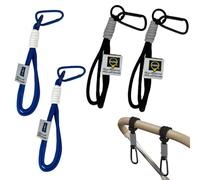 OPVYAEU Set 4 Ganci Passeggino in Nylon Doppio Strato, 2 Neri + 2 Blu Scuro, Accessori Passeggino per Borsa, Porta Borsa, Porta Smartphone