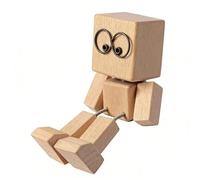 OPVYAEU Uomo di Legno che si Scuote, cose divertenti, Divertente Statuetta Oscillante per Auto con Espressioni Intercambiabili, per Console Automobilistica, Tavolo, Libreria, Ufficio, Casa