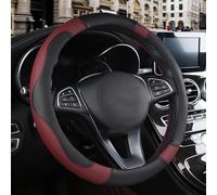 OPYJUV Coprivolante in Pelle per Auto per Range Rover Evoque, Copri Volanti Microfibra, Copertura Protezione del Volante Antiscivolo Traspirante, Accessorio Auto,Wine Red
