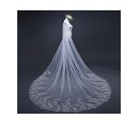 OPYTR Velo da sposaVeli da Sposa cattedrale 3/4/5 Metri, Velo da Sposa Bianco Avorio con Bordo Lungo in Pizzo con Pettine Accessori da Sposa Velo da sposaLunghezza del Gomito